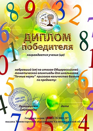 Диплом участника